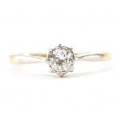 18CT GOLD PLATINUM & DIAMOND SOLITAIRE RING