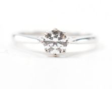 WHITE GOLD & CZ SOLITAIRE RING