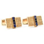 18CT GOLD & SAPPHIRE CUFFLINKS