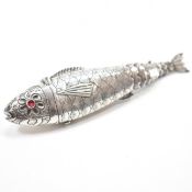 SILVER ARTICULATED FISH SCENT BOTTLE