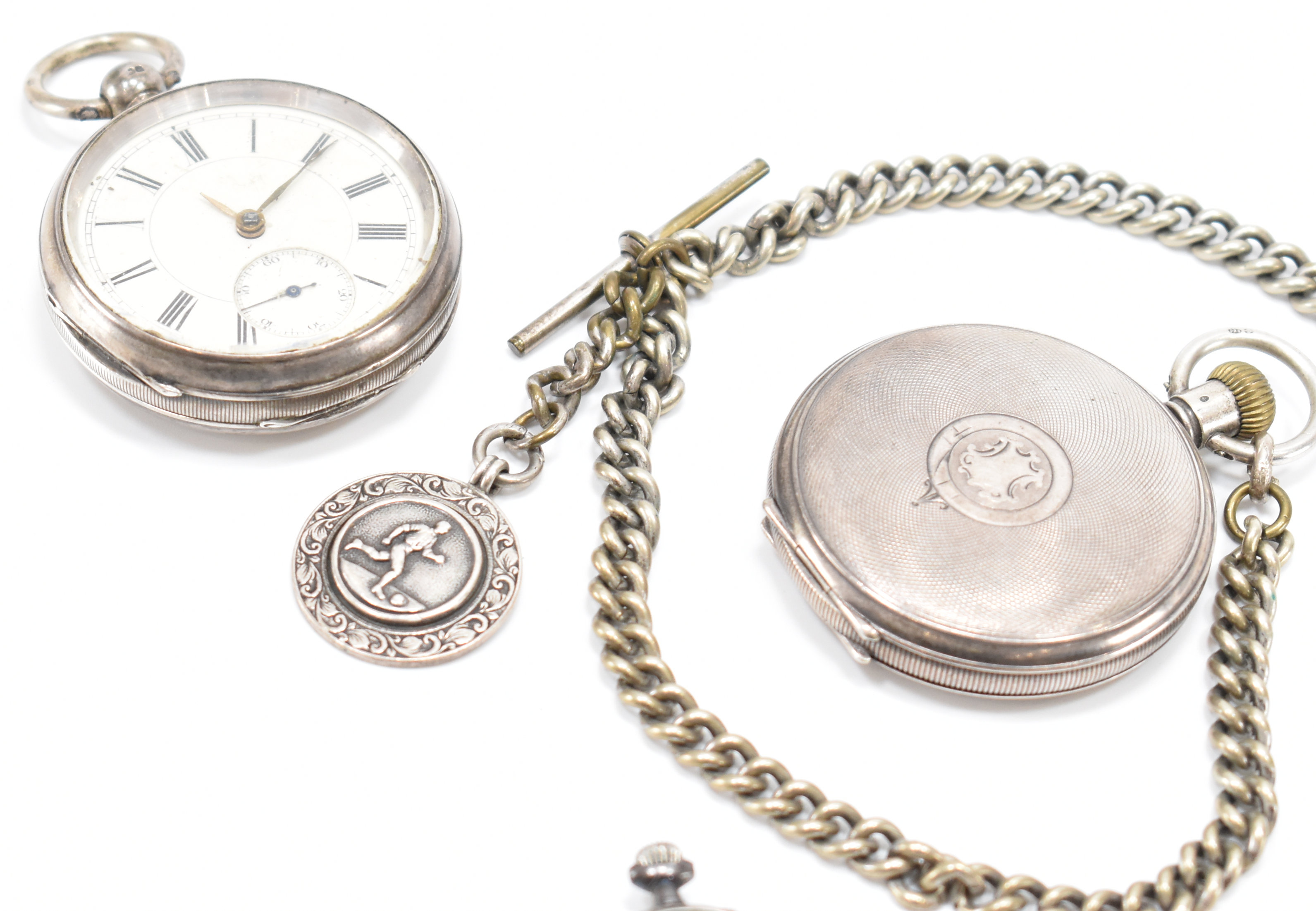 FOUR SILVER & GOLD PLATED POCKET WATCHES - Image 2 of 4