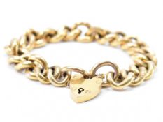 VICTORIAN 9CT GOLD FANCY CURB LINK CHAIN BRACELET