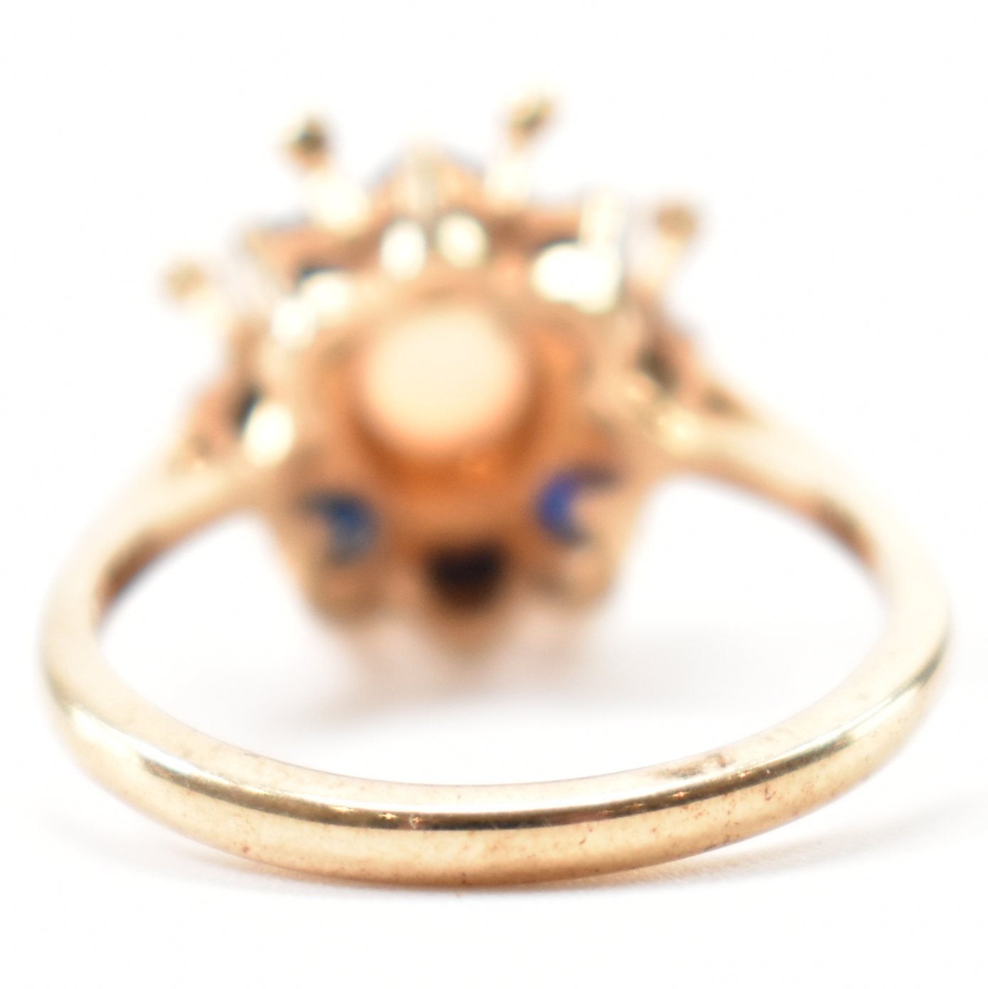 HALLMARKED 9CT OPAL & SAPPHIRE CLUSTER RING - Image 4 of 9