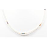 GOLD CULTURED PEARL & GEMSTONE NECKLACE