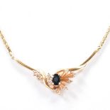 GOLD DIAMOND & SAPPHIRE COLLAR NECKLACE