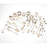 COLLECTION OF SILVER & WHITE METAL FLATWARE