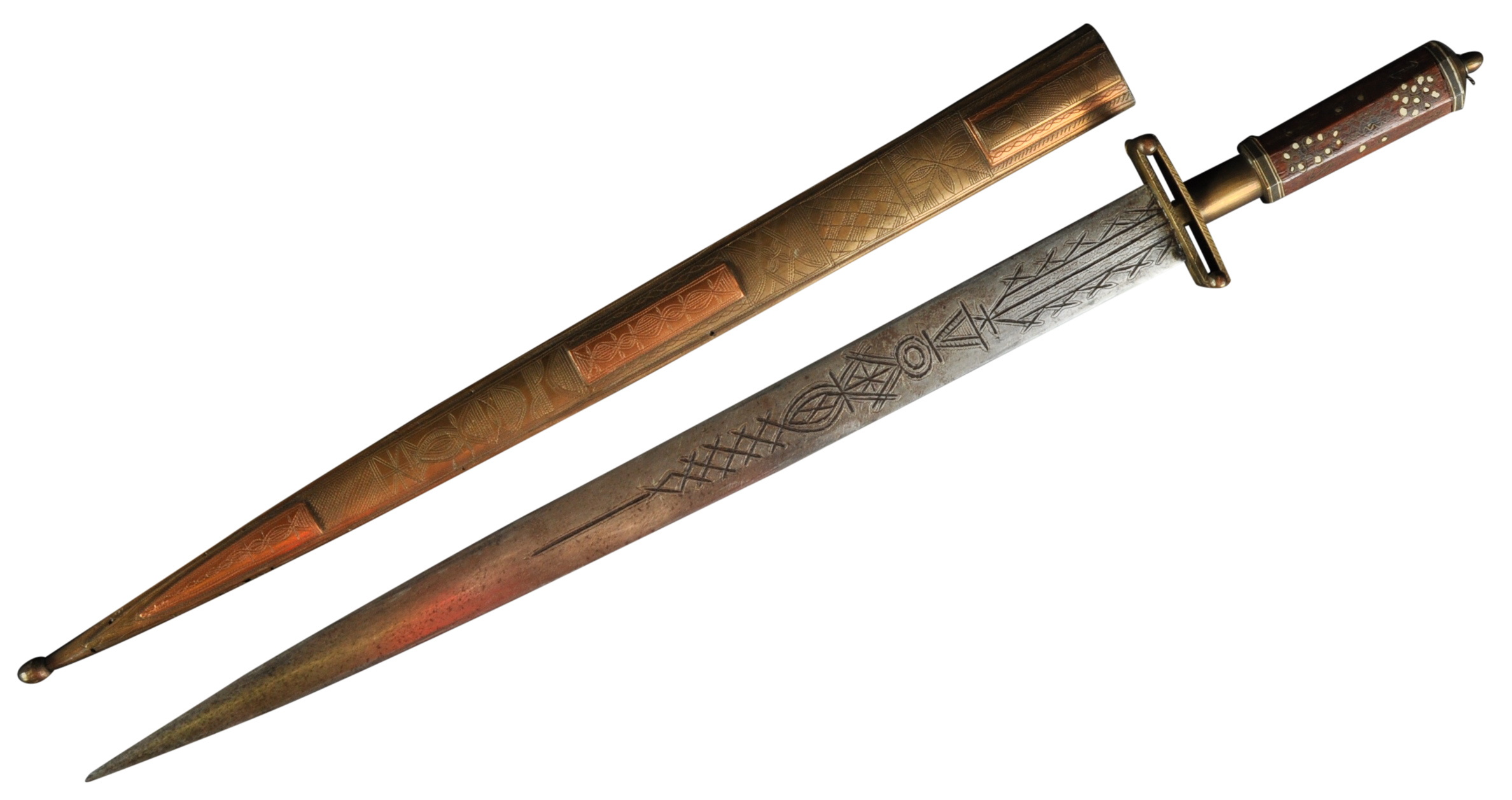 19TH CENTURY AFRICAN KINDJAL STYLE DAGGER