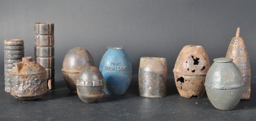 COLLECTION OF ASSORTED WORLD WAR HAND GRENADES