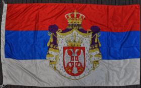 WWI INTEREST - LARGE REPLICA SILK SERBIA / SERBIAN FLAG