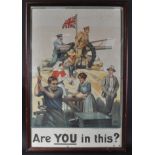 ORIGINAL WWI FIRST WORLD WAR PROPAGANDA POSTER