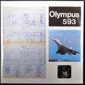 CONCORDE - ORIGINAL OLYMPUS 593 CONCORDE ENGINE PLATE / PLAQUE