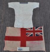 WWII INTEREST - HMS RAINBOW RELATED ITEMS - FLAG & CARD