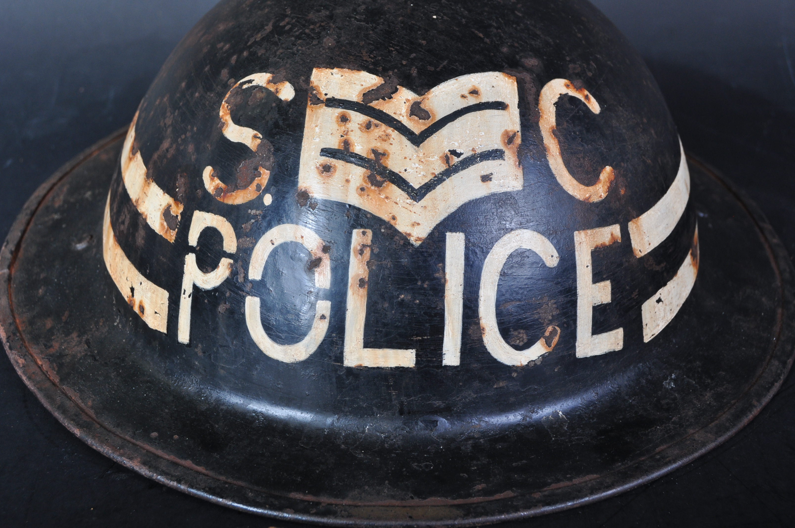 WWII SECOND WORLD WAR BRITISH POLICE BRODIE HELMET - Image 2 of 5