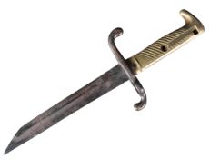 WWI TRENCH FIGHTING KNIFE FASHIONED FROM A FRENCH BAYONET