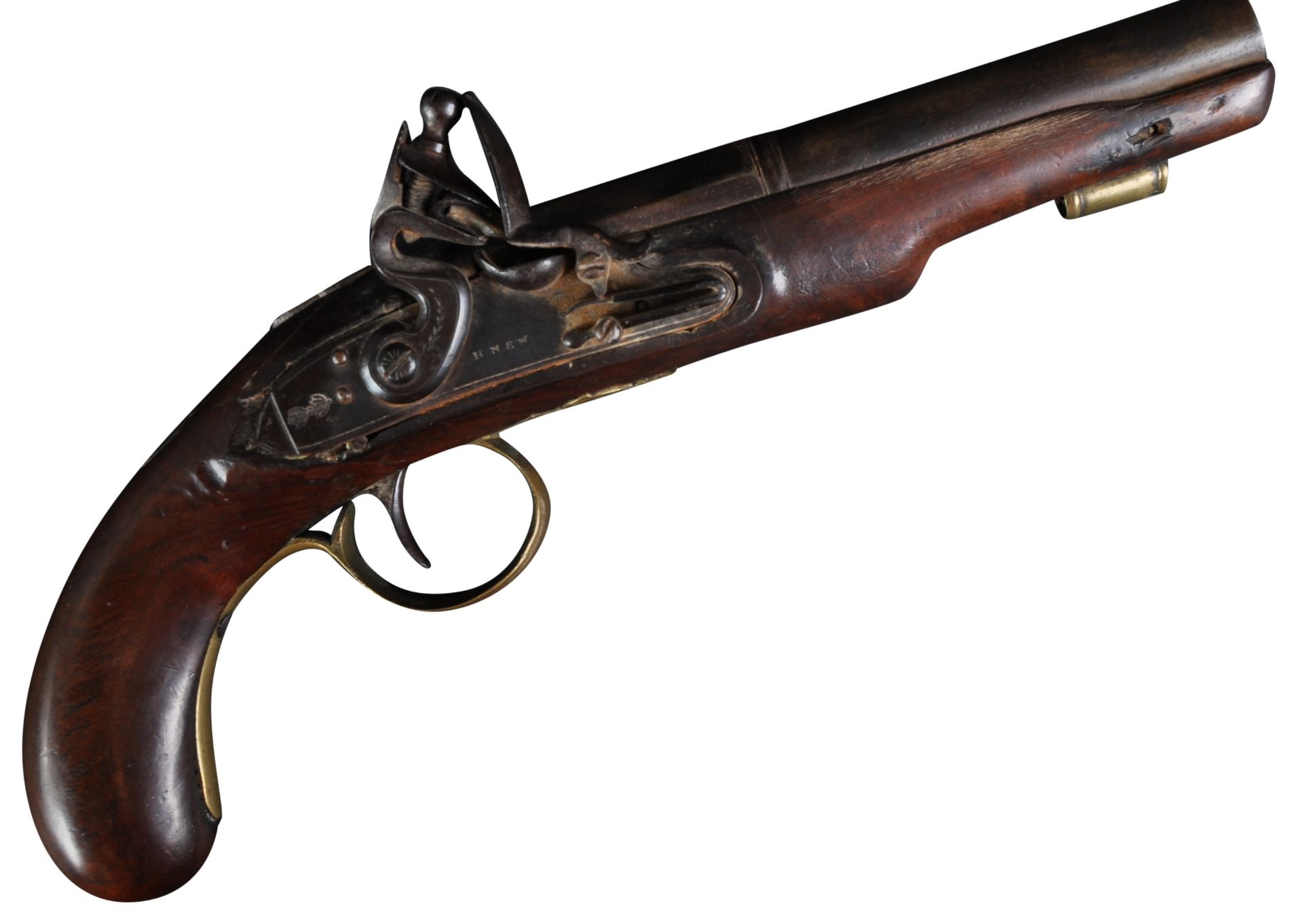 19TH CENTURY FLINTLOCK PISTOL BY H. NEW