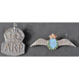 WWII SECOND WORLD WAR ARP & RAF BADGES
