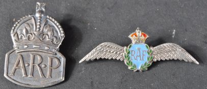 WWII SECOND WORLD WAR ARP & RAF BADGES