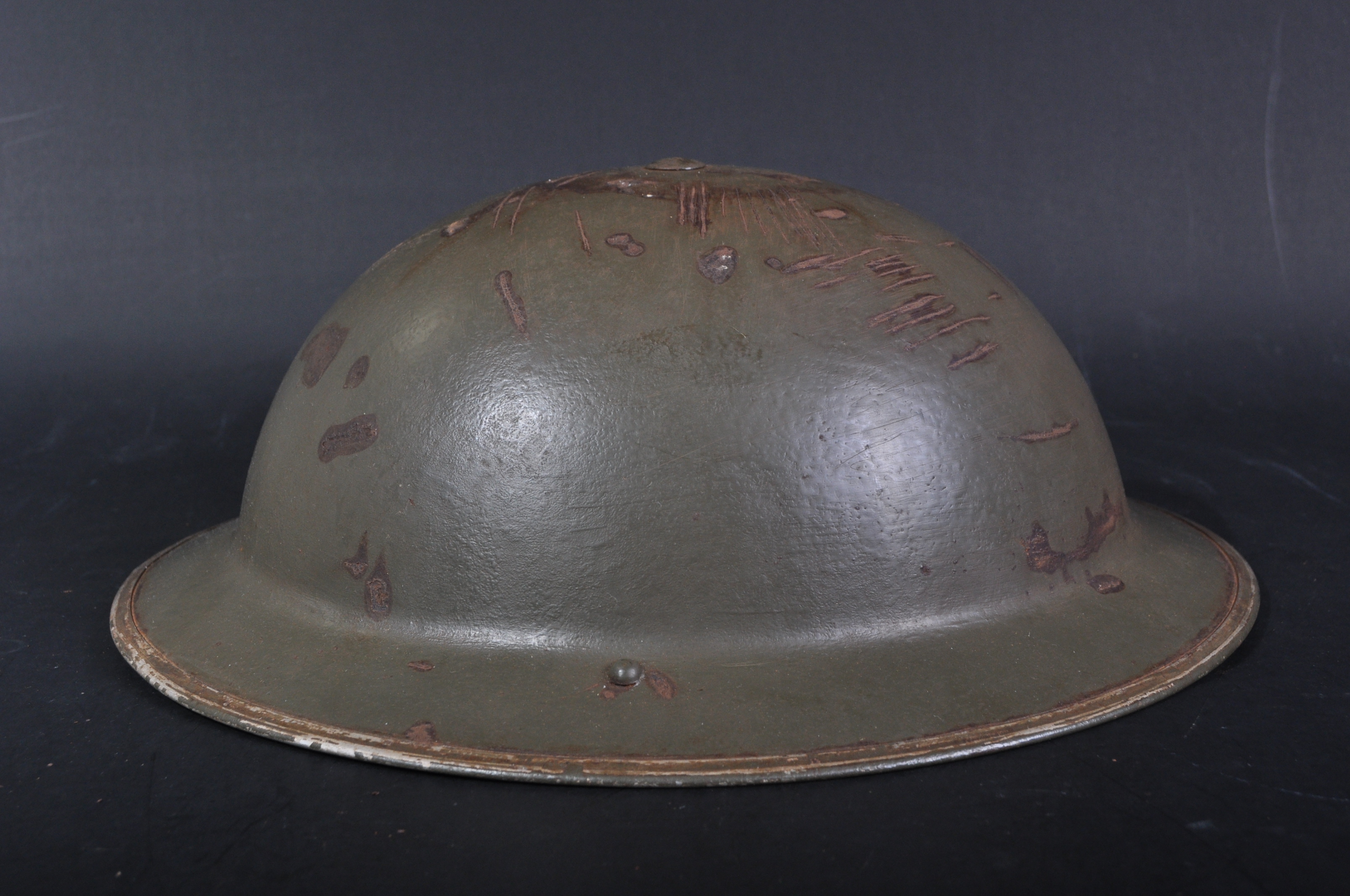 WWII SECOND WORLD WAR BRITISH STEEL BRODIE HELMET - Image 4 of 6