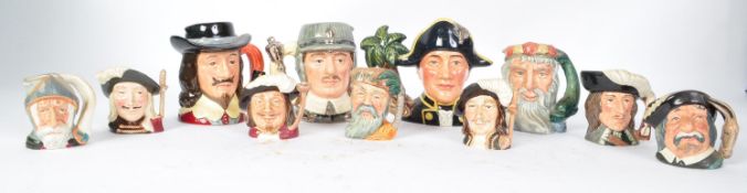 A COLLECTION OF 10 VINTAGE CHARACTER TOBY JUGS - VARIOUS SIZES