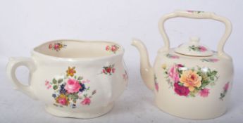 TWO PIECES VINTAGE FLORAL IRONSTONE CHINA