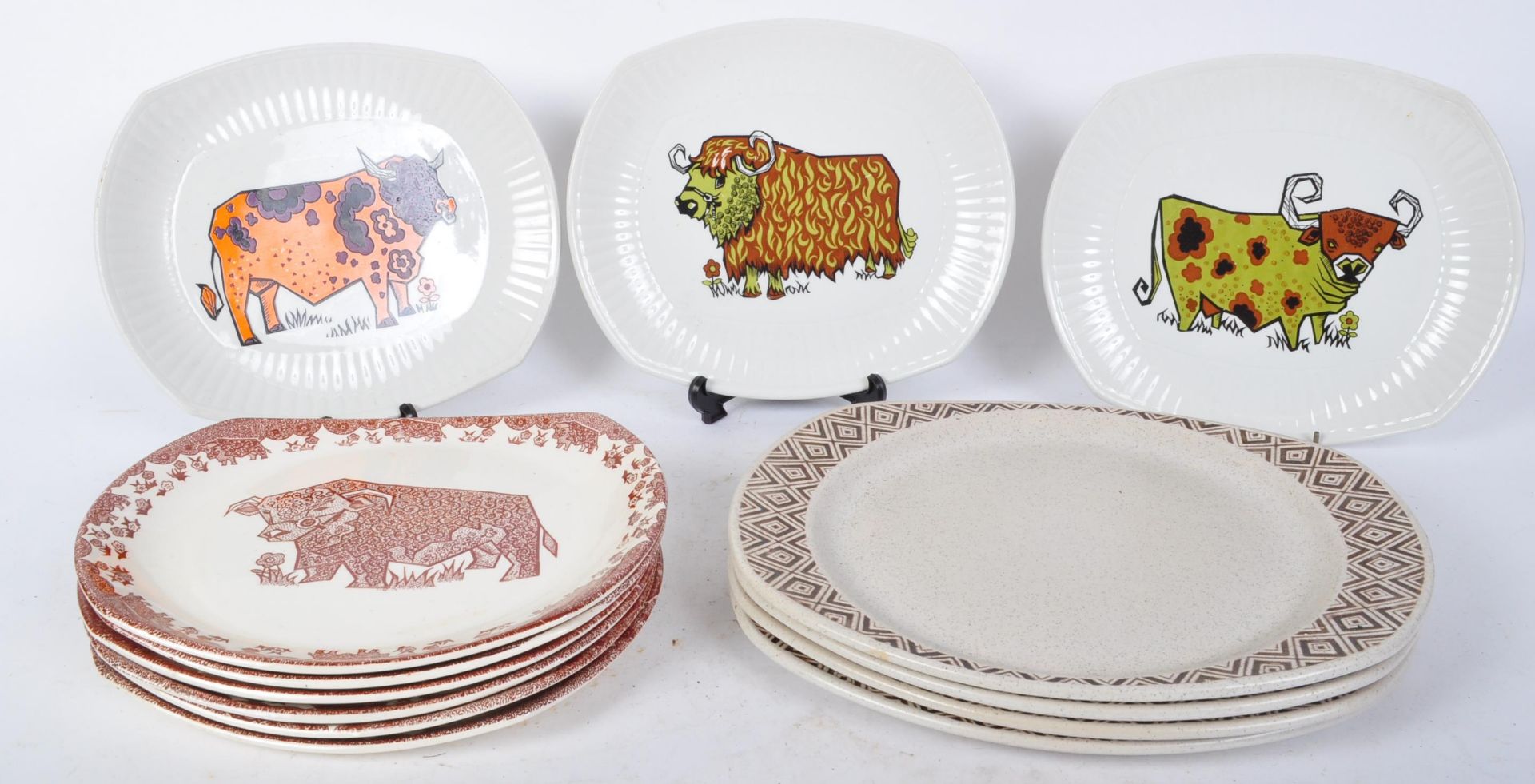 ASSORTMENT OF VINTAGE ENGLISH IRONSTONE POTTERY PLATES & MORE