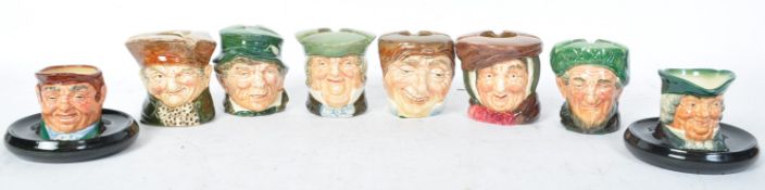 EIGHT VINTAGE ROYAL DOULTON TOBY JUGS ASHTRAYS & MORE