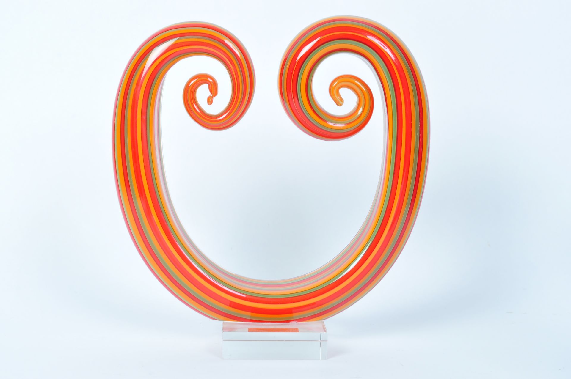 VINTAGE RETRO MURANO SWIRL COLOURFUL GLASS SCULPTURE