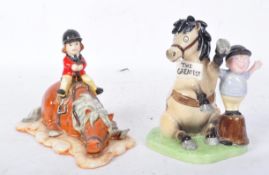 TWO ROYAL DOULTON NORMAN THELWELL HORSE FIGURES