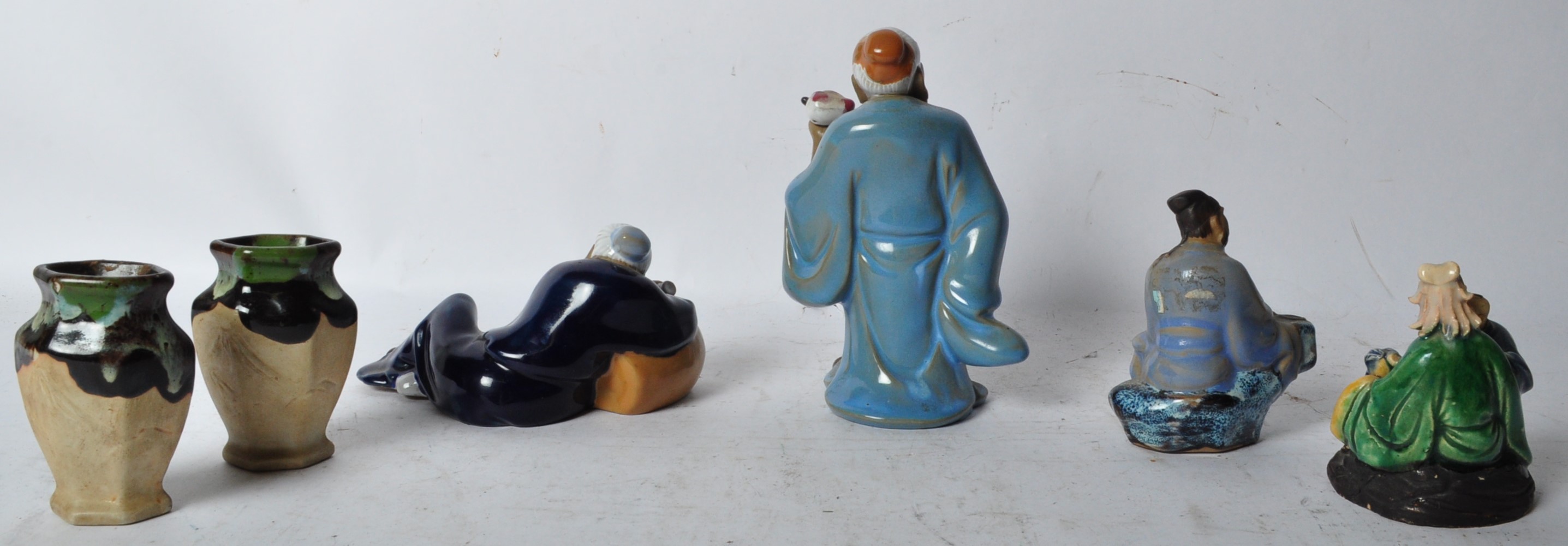 COLLECTION OF CHINESE EARTHENWARE MUD MEN FIGURES - Image 5 of 6