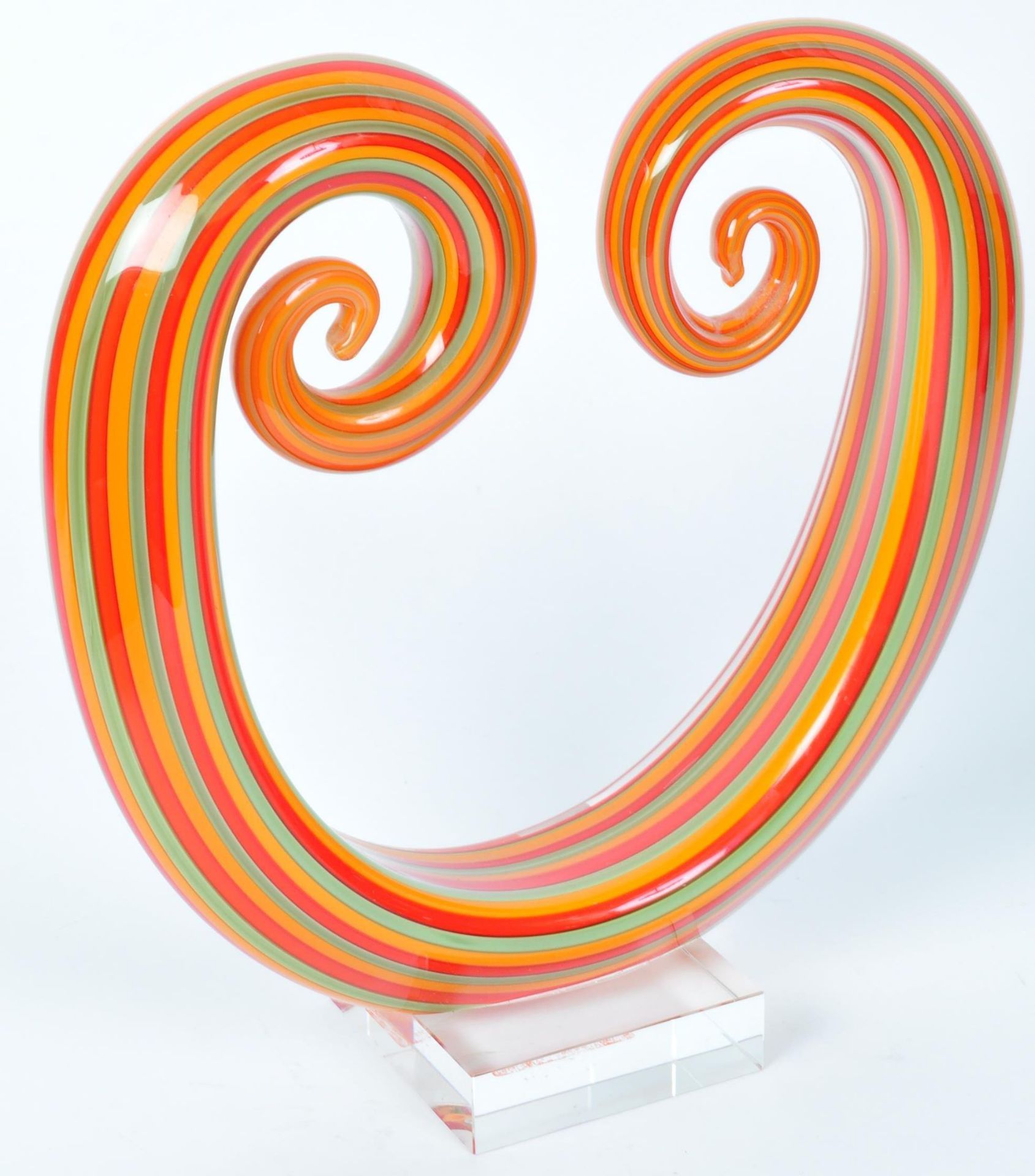 VINTAGE RETRO MURANO SWIRL COLOURFUL GLASS SCULPTURE - Bild 5 aus 5