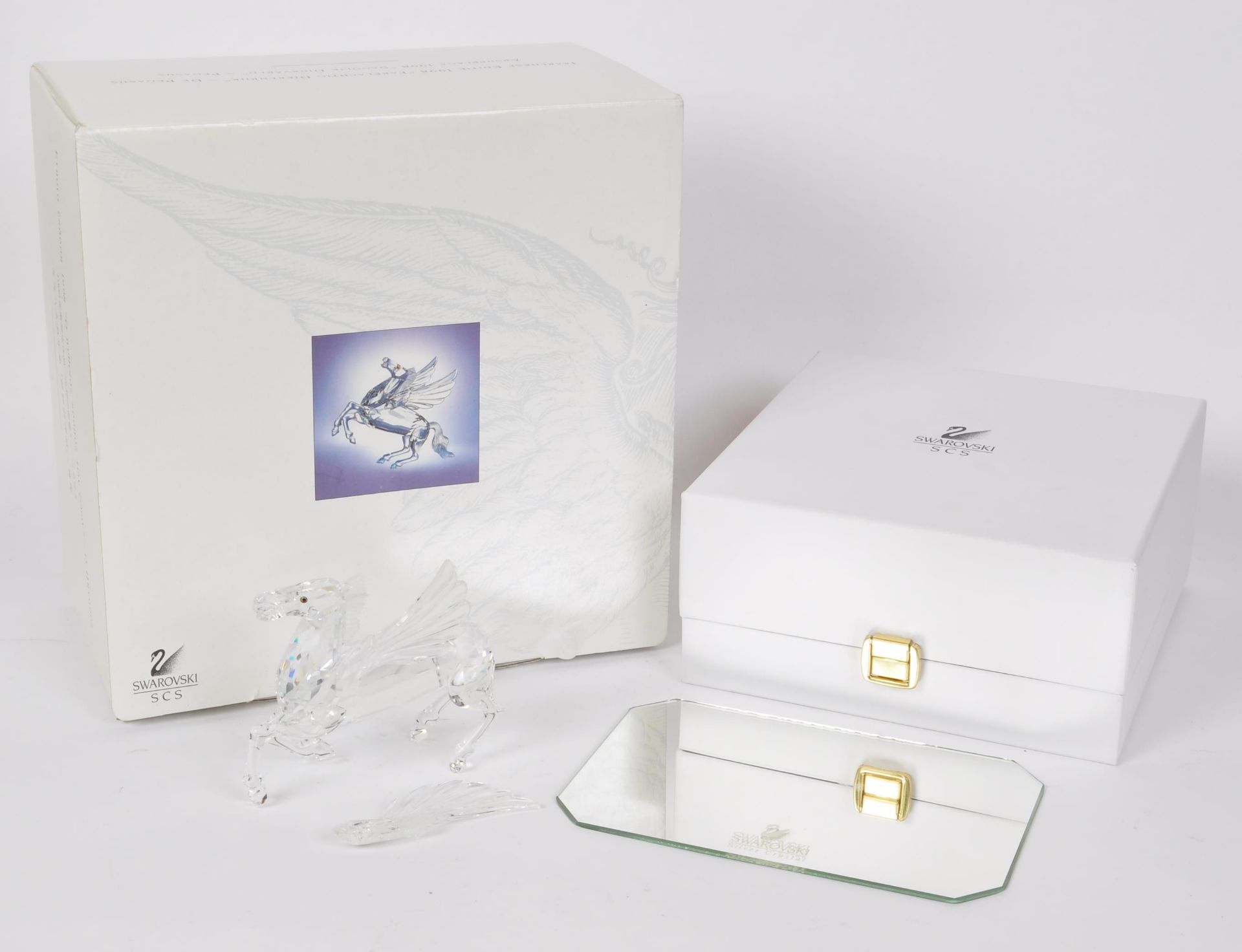 SWAROVSKI SIGNED CYSTAL GLASS PEGASUS FIGURINE