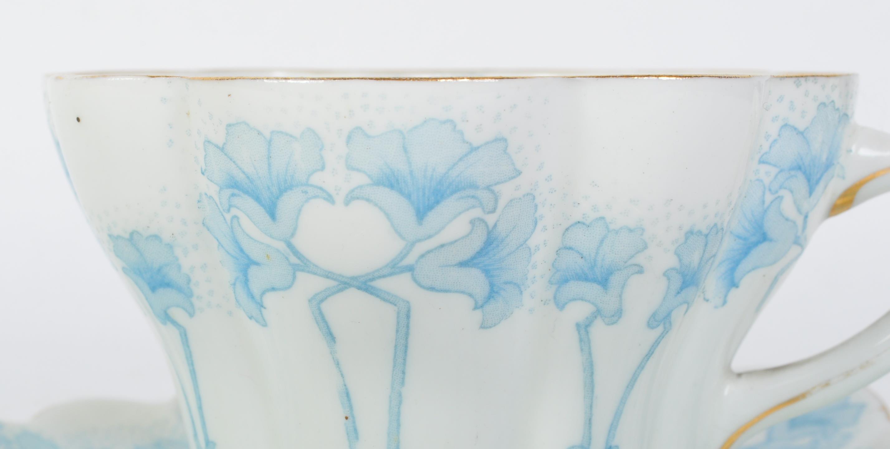 WILEMAN & CO SHELLEY BONE CHINA TEACUP & SAUCER TRIO - BLUE SNOWDROP - Image 3 of 6
