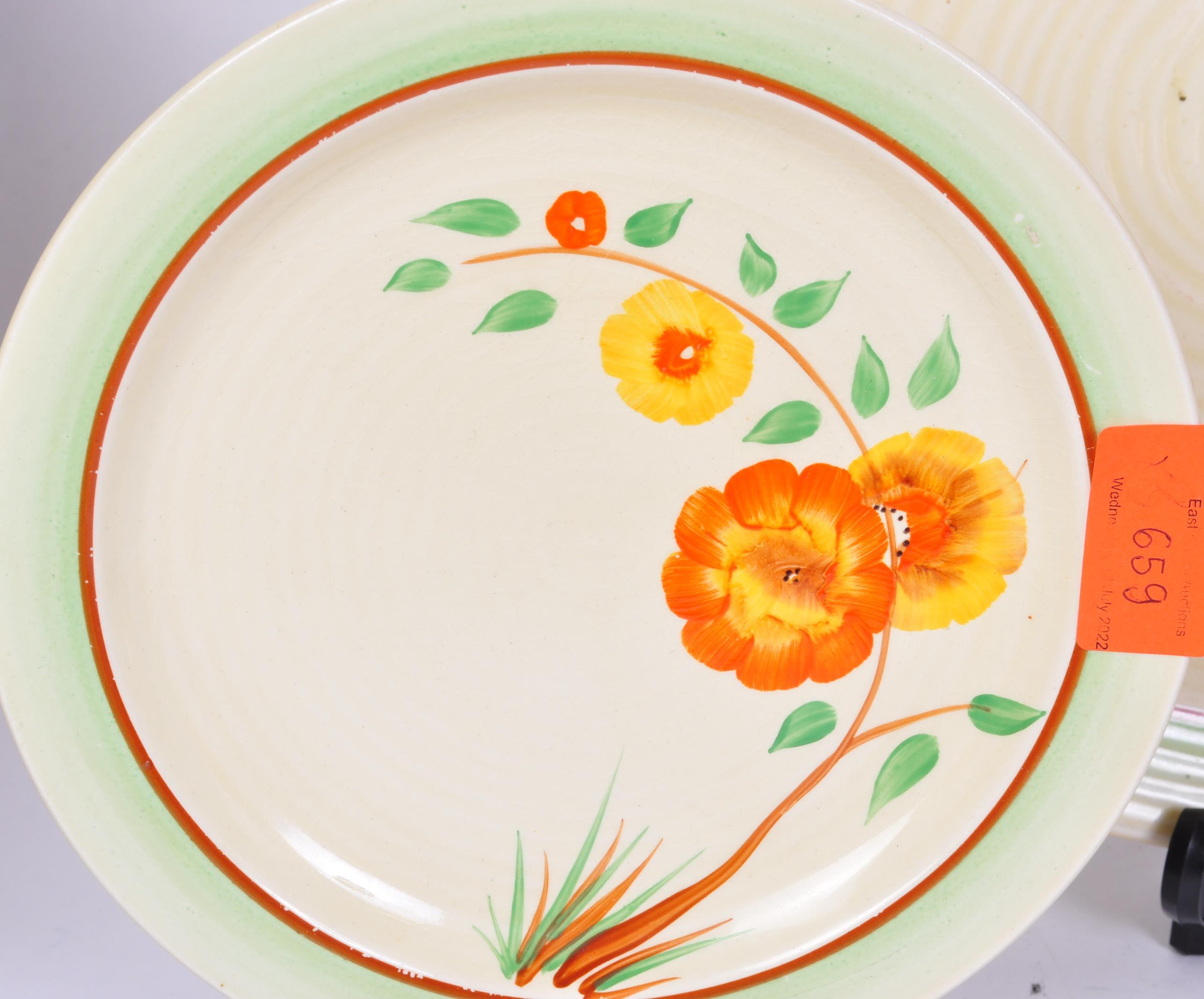 COLLECTION OF THREE ART DECO CLARICE CLIFF COROLLA PLATES - Image 2 of 5