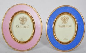 TWO VINTAGE FABERGE FINE BONE CHINA PHOTOGRAPH FRAMES