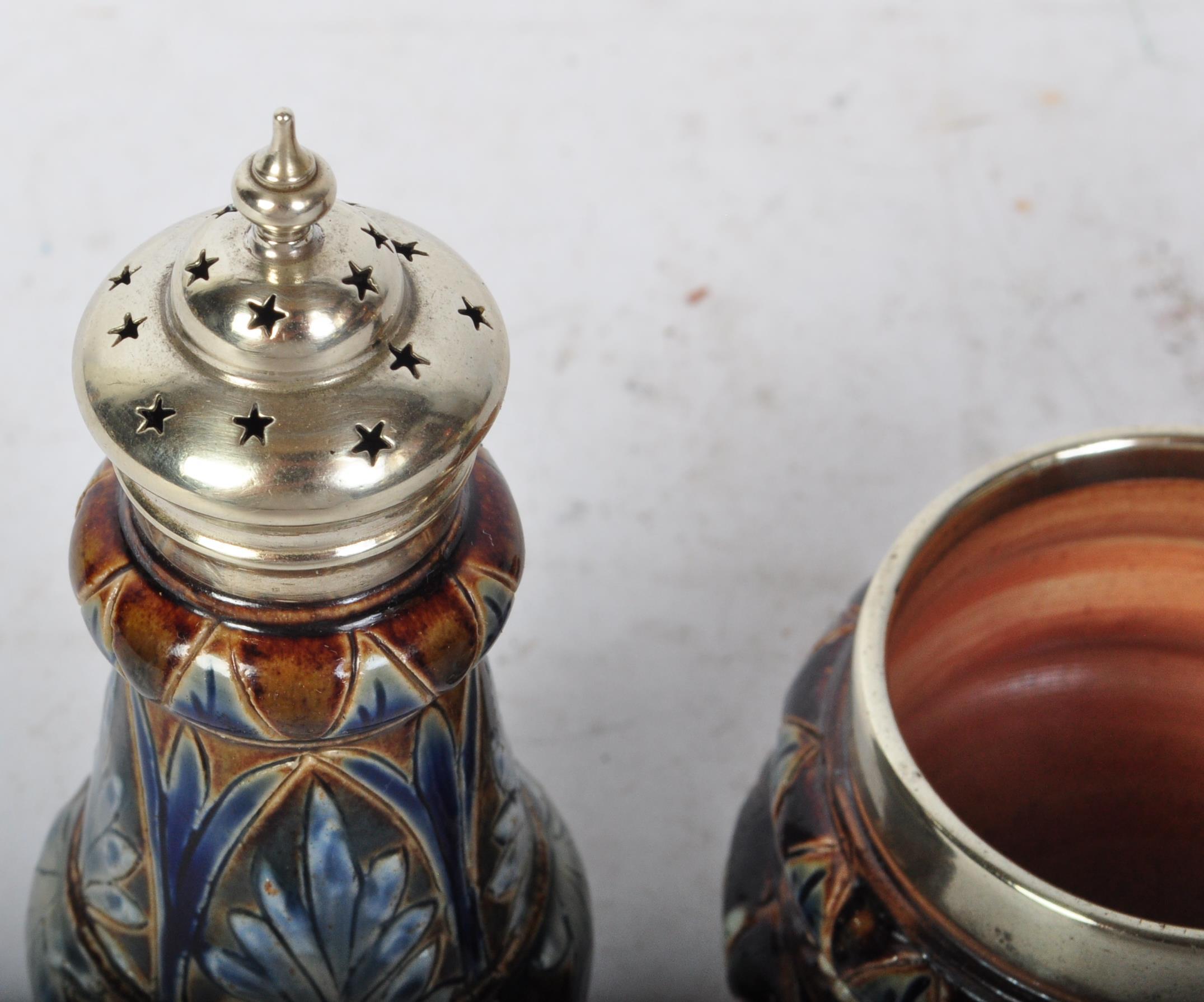 19TH CENTURY DOULTON LAMBETH CRUET SET - Image 3 of 6