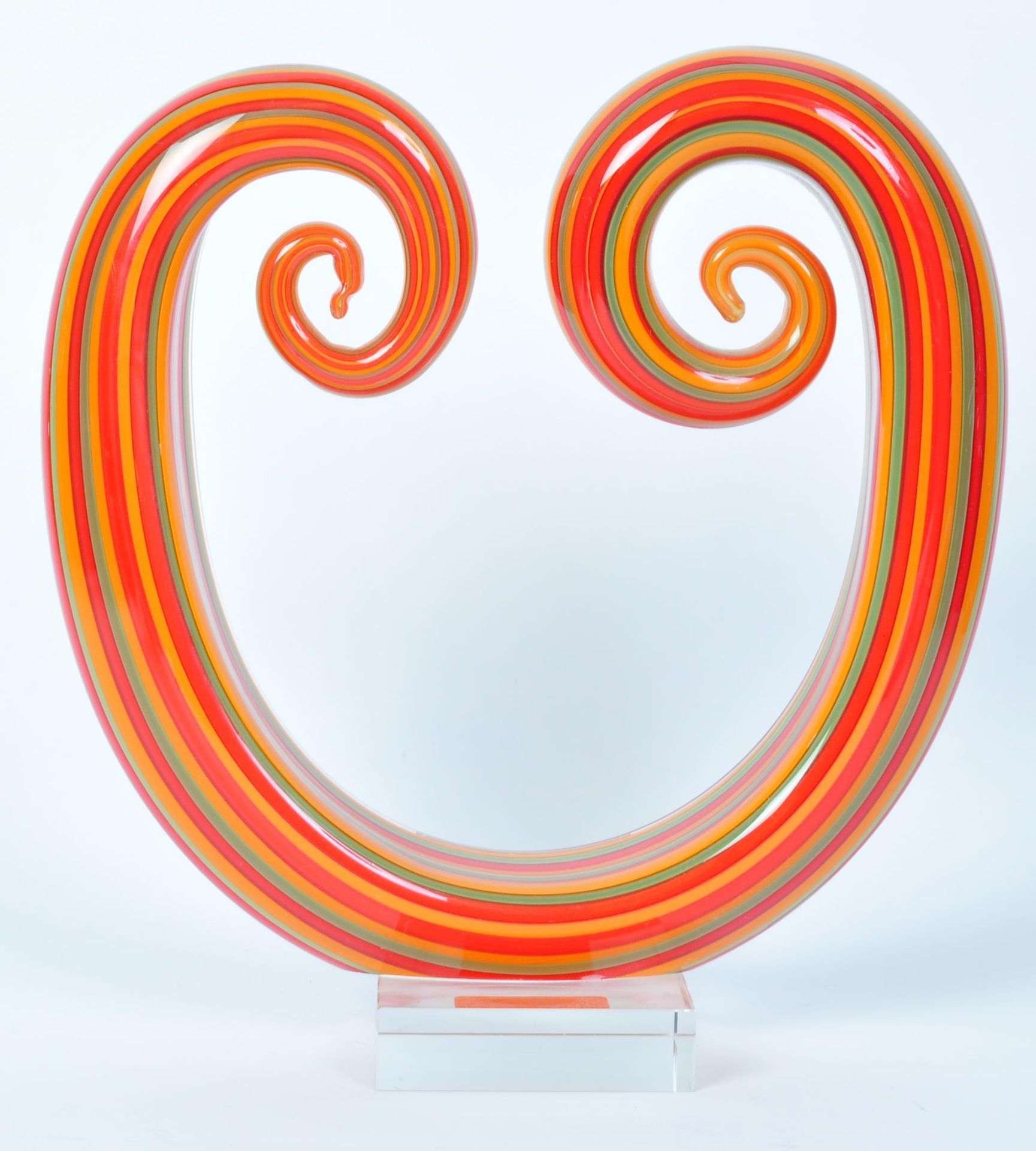 VINTAGE RETRO MURANO SWIRL COLOURFUL GLASS SCULPTURE - Image 4 of 5