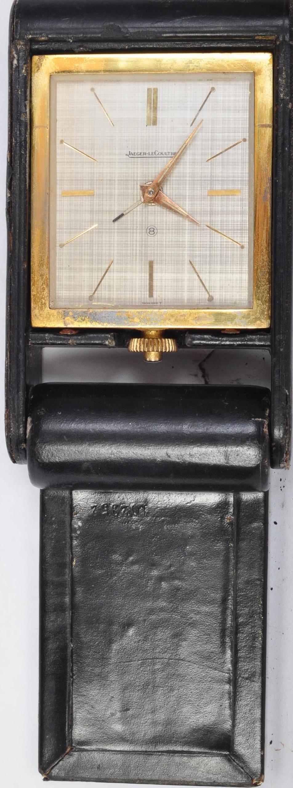 JAEGER LECOULRE 1960S GILT TRAVEL ALARM CLOCK - Image 3 of 5