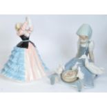 VINTAGE ROYAL DOULTON SUSAN FIGURE & LLADRO FIGURINE