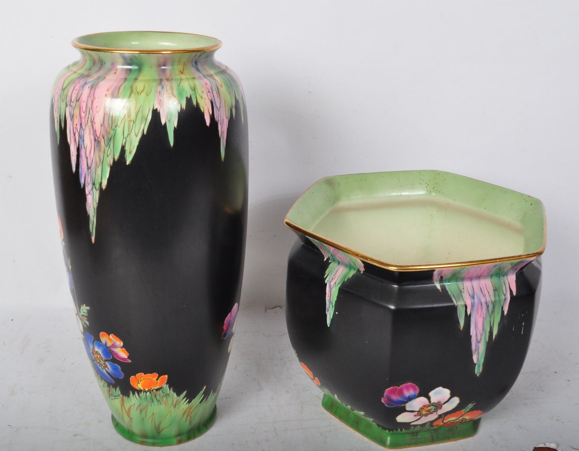 1930S ART DECO FALCONWARE VASE WITH ANOTHER - Image 2 of 5