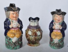 TWO EARLY 20TH CENTURY VICTORIAN STAFFORDSHIRE TOBY JUGS