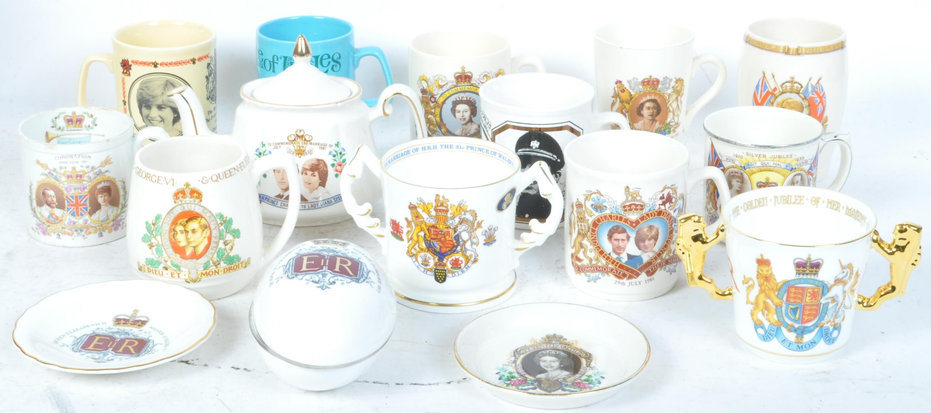 A COLLECTION OF CERAMIC COMMEMORATIVE CUPS & SAUCERS