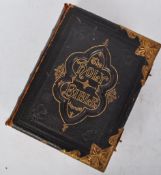 EARLY 20TH CENTURY HOLY BIBLE WITH BRASS FOLIATE CORNERS