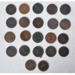 COLLECTION OF 22 18TH CENTURY GEORGE III CARTWHEEL COPPER PENNIES