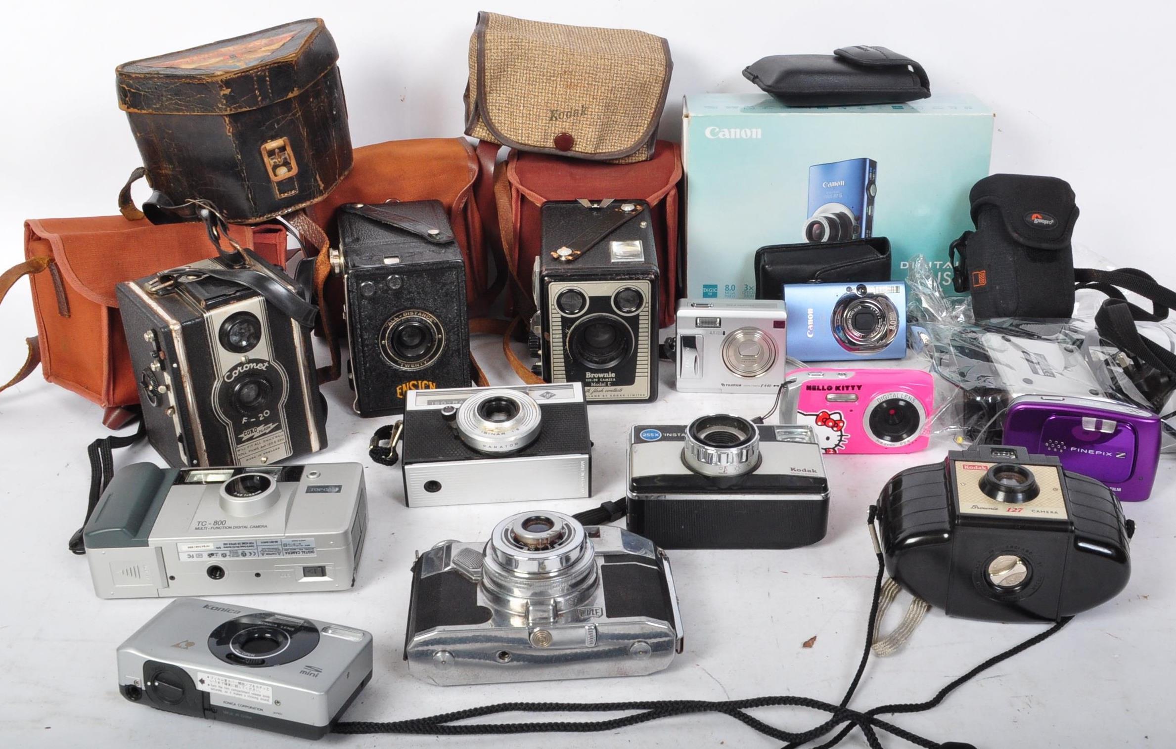 COLLECTION OF VINTAGE CAMERAS - KODAK - CANON