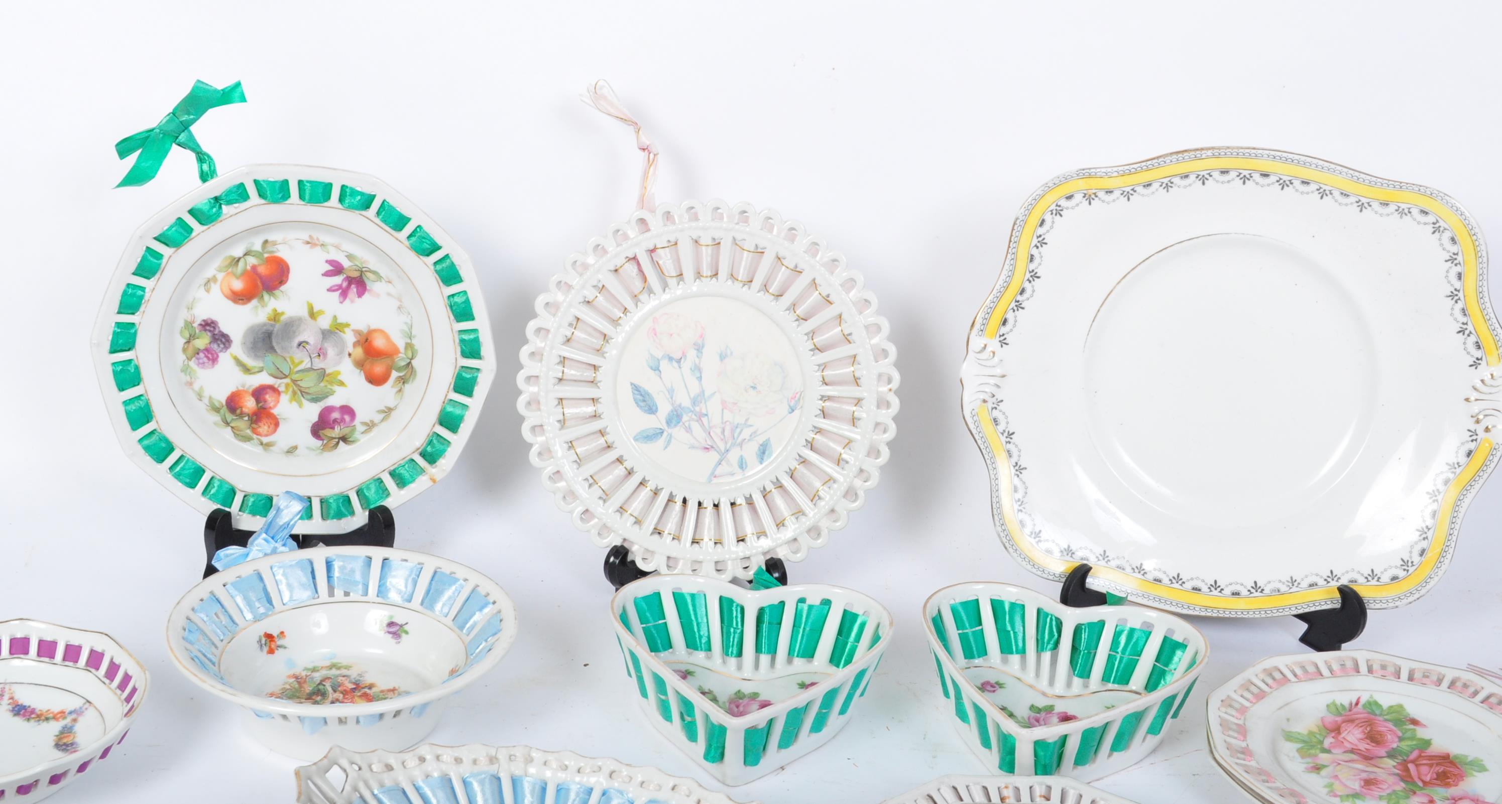ASSORTMENT OF 19TH CENTURY RIBBON PLATES & DISHES - Image 2 of 7