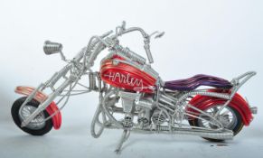 20TH CENTURY HARLEY DAVIDSON WIRE MINIATURE MOTORCYCLE