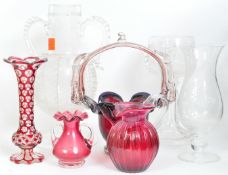 COLLECTION OF 19TH CENTURY CLEAR & COLOURED GLASS