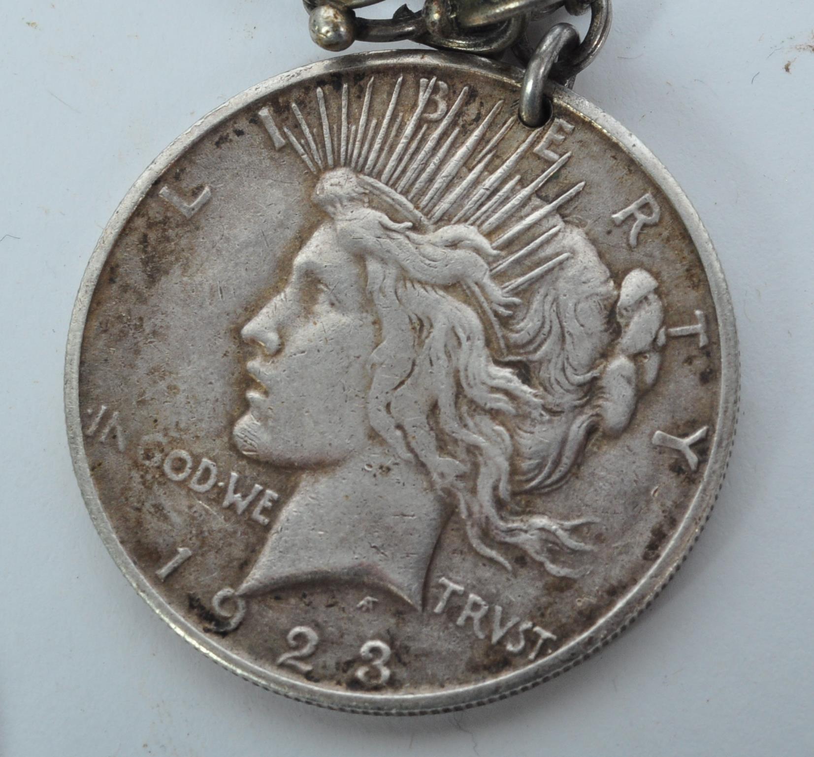 AMERICAN 1923 SILVER DOLLAR COIN & HALLMARKED SLVER MEDAL - Image 2 of 6