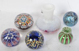 COLLECTION OF RETRO STUDIO ART GLASS PAPERWEIGHTS