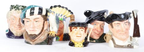 A COLLECTION OF 5 VINTAGE ROYAL DOULTON TOBY JUGS